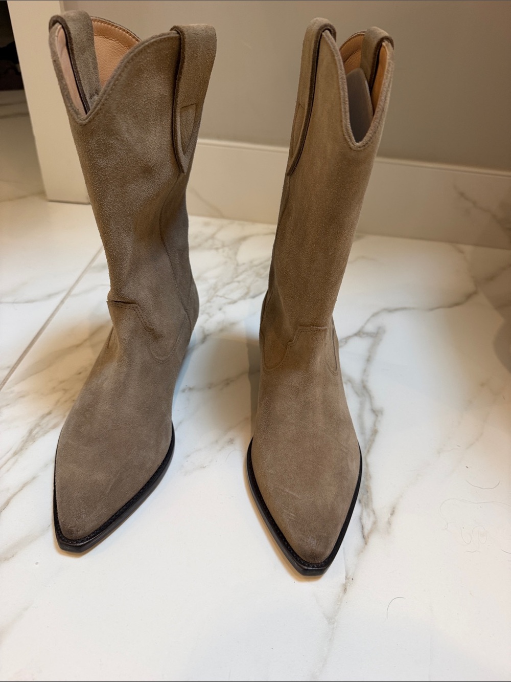 Isabel Marant Duerto NWOB Taupe Suede Western Boots size 36 - Picture 2 of 5